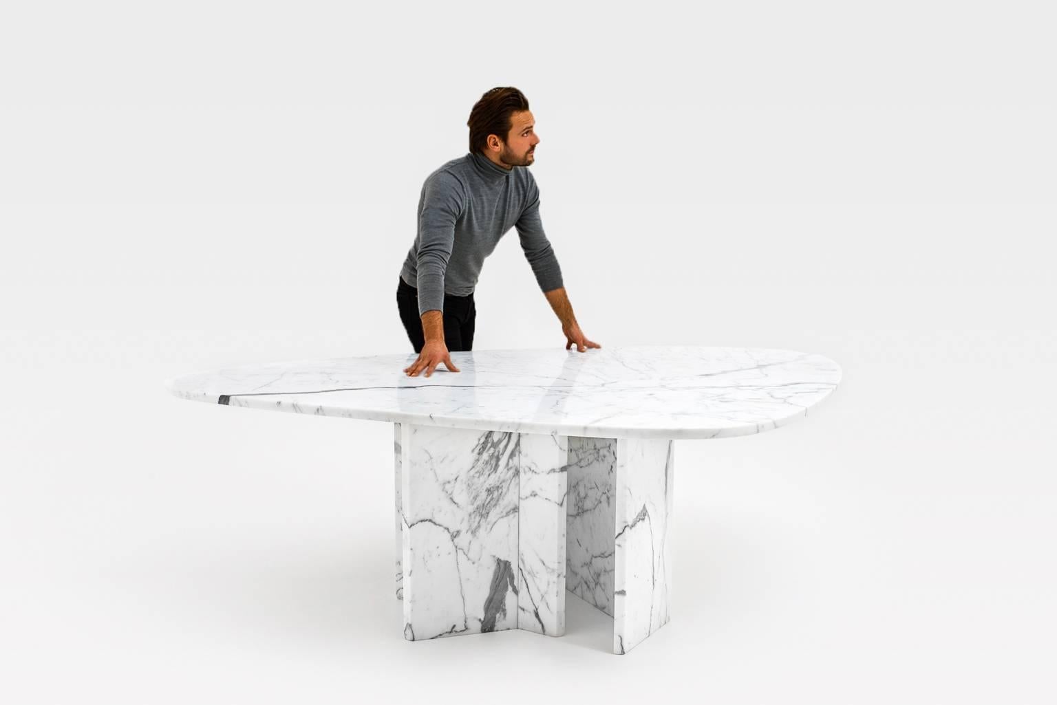 marble triangle dining table