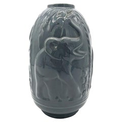 Art Deco Vase by Charles Catteau, Handcrafted Porcelain, Belgium