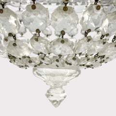 Vintage French Cut Crystal Bag Chandelier in Empire Style, 1960's