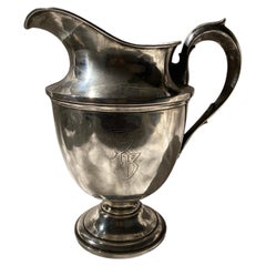 Large American Antique Solid Sterling Silver Water Pitcher, Early 20th Century