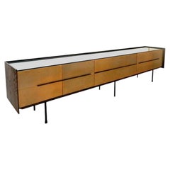 Bespoke Contemporary Brass and Ash 118" Cantilever Sideboard by Ebony Curated