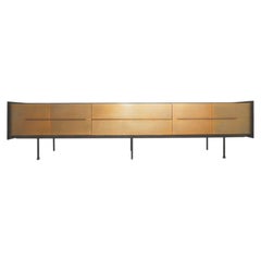Bespoke Contemporary Brass and Ash 118" Cantilever Sideboard by Ebony Curated