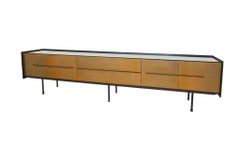 Bespoke Contemporary Brass and Ash 118" Cantilever Sideboard by Ebony Curated