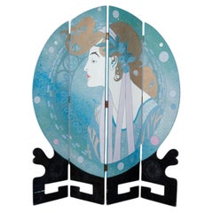 Art Deco Style Round Four Panel Room Divider