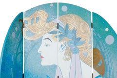 Art Deco Style Round Four Panel Room Divider