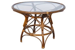 Bamboo and Glass Dining Table