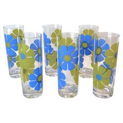 1970s Mid-Century Modern Colony 'Moon Flower' Highball Glasses, Set of 6