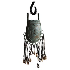 Antique Tuareg Copper Amulet Pouch with Leather Ties, Saharan North Africa