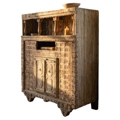 Antique Rajasthani Carved Cabinet