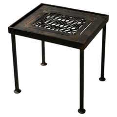 Antique Cast-Iron Grate Side Table, Architectural Salvage