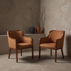 Burnt Orange Woven Armchair, Vintage Barrel Back