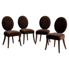 Mitchell Gold + Bob Williams Oval-Back Velvet Dining Chairs, Set of 4
