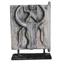 Pair of Toraja Carved Granary Door Panels, Water Buffalo, Sulawesi, Indonesia
