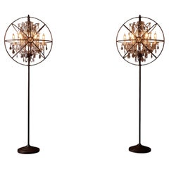 Timothy Oulton for Restoration Hardware Gyro Crystal Chandelier Floor Lamp