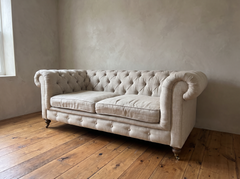Restoration Hardware Kensington Chesterfield Sofa in Oat Belgian Linen