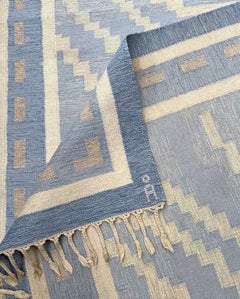 1950's Swedish wool rug flatweave by Anna Johanna Ångström