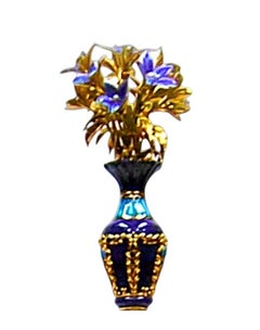 Scultura di cigno in argento sterling con smalto guilloché, lapislazzuli e vermeil