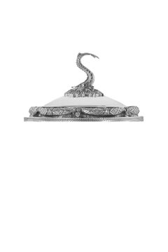 Sculptural Sterling Silver and Bohemian Crystal Caviar Server-Konforti