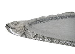 925 Sterling Silver & Bohemian Crystal Carp Fish Serving Platter