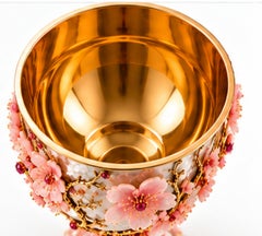 Calice da vino “Pink Opal Cherry Blossom” in argento sterling 925 e vermeil a 24 carati