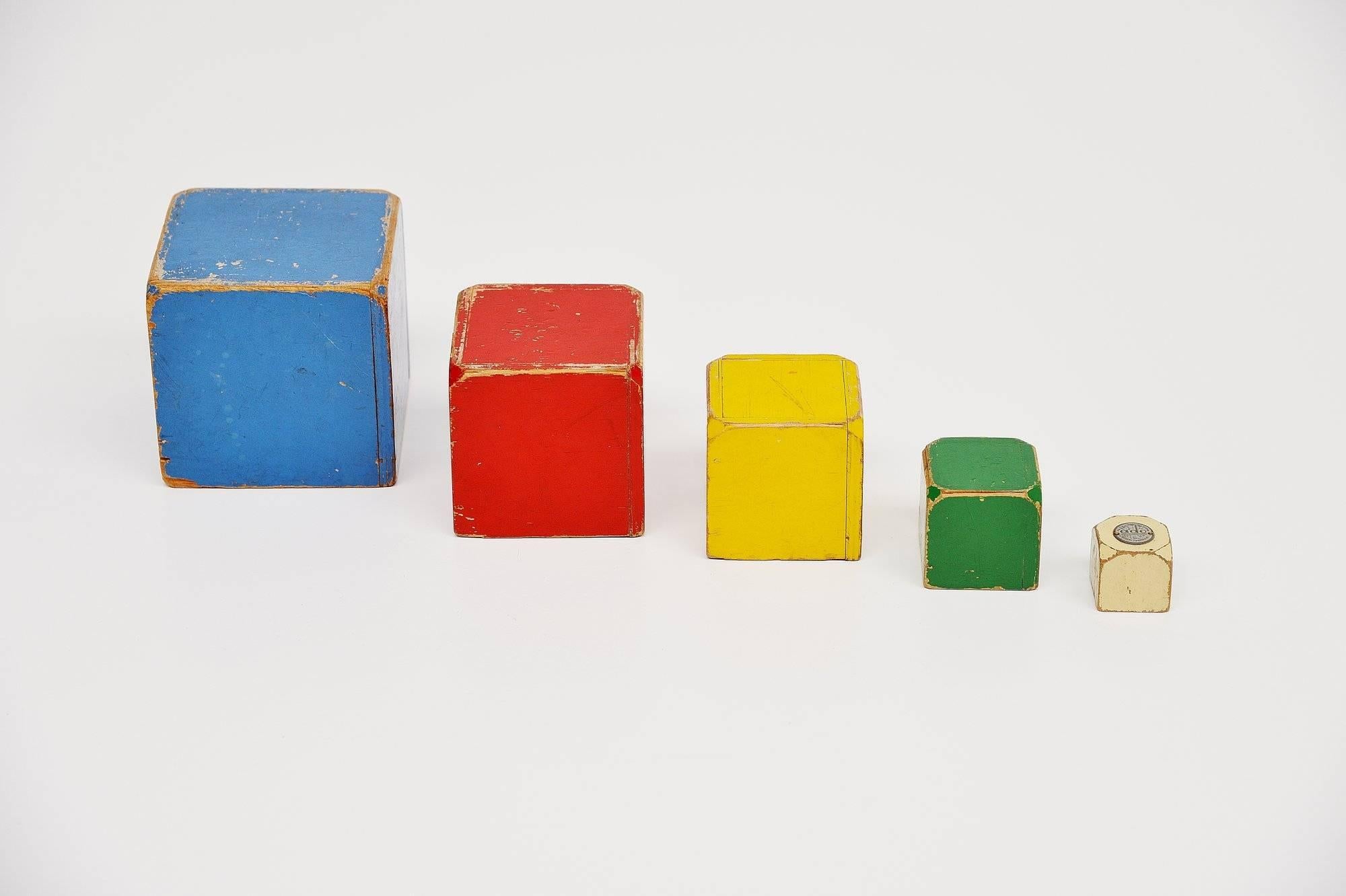 De Stijl Ado Toy Cubes Set Ko Verzuu, 1950 For Sale