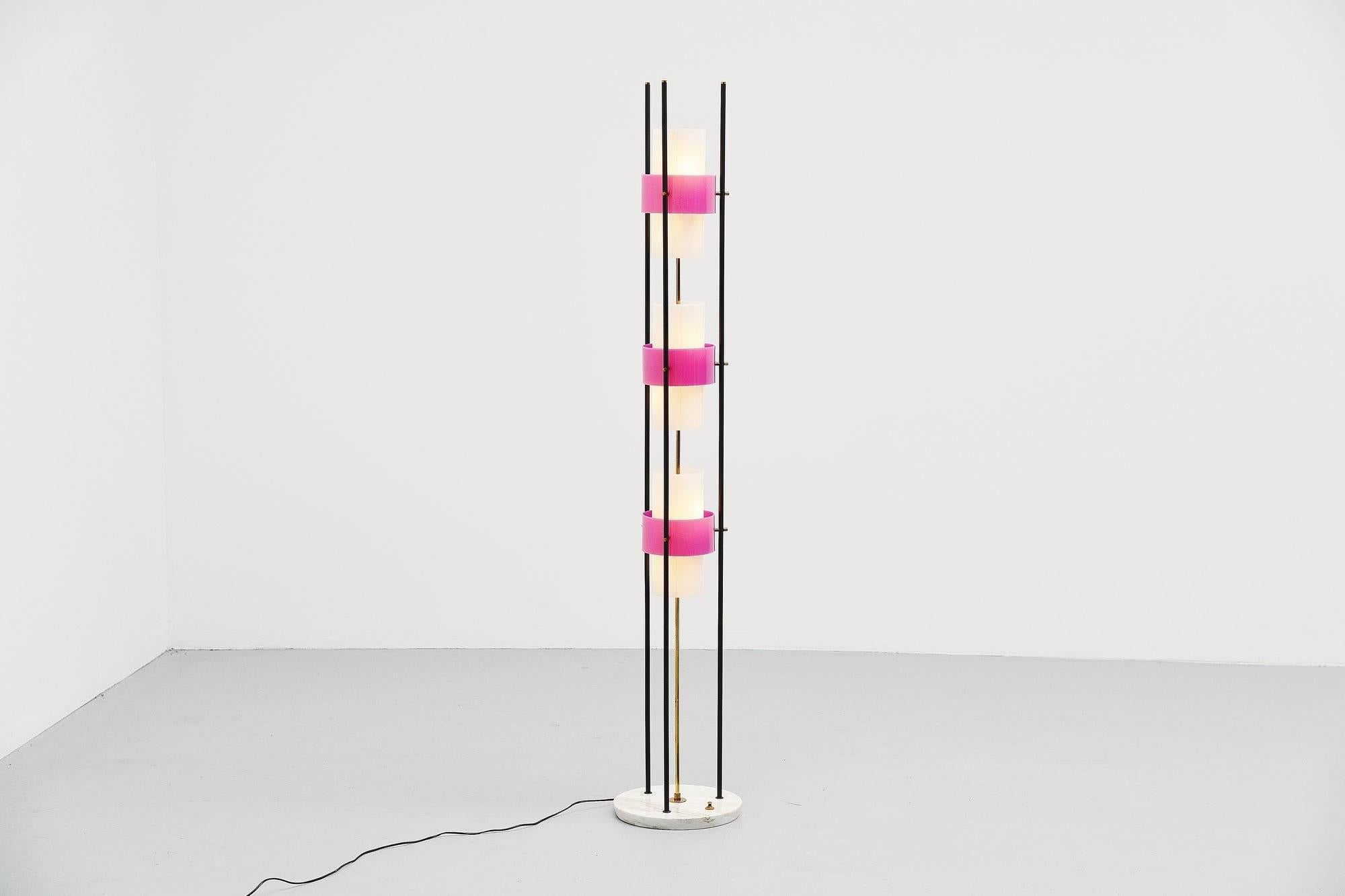 Stilnovo Floor Lamp Marble and Plexi, Italy, 1960 In Fair Condition For Sale In Roosendaal, NL