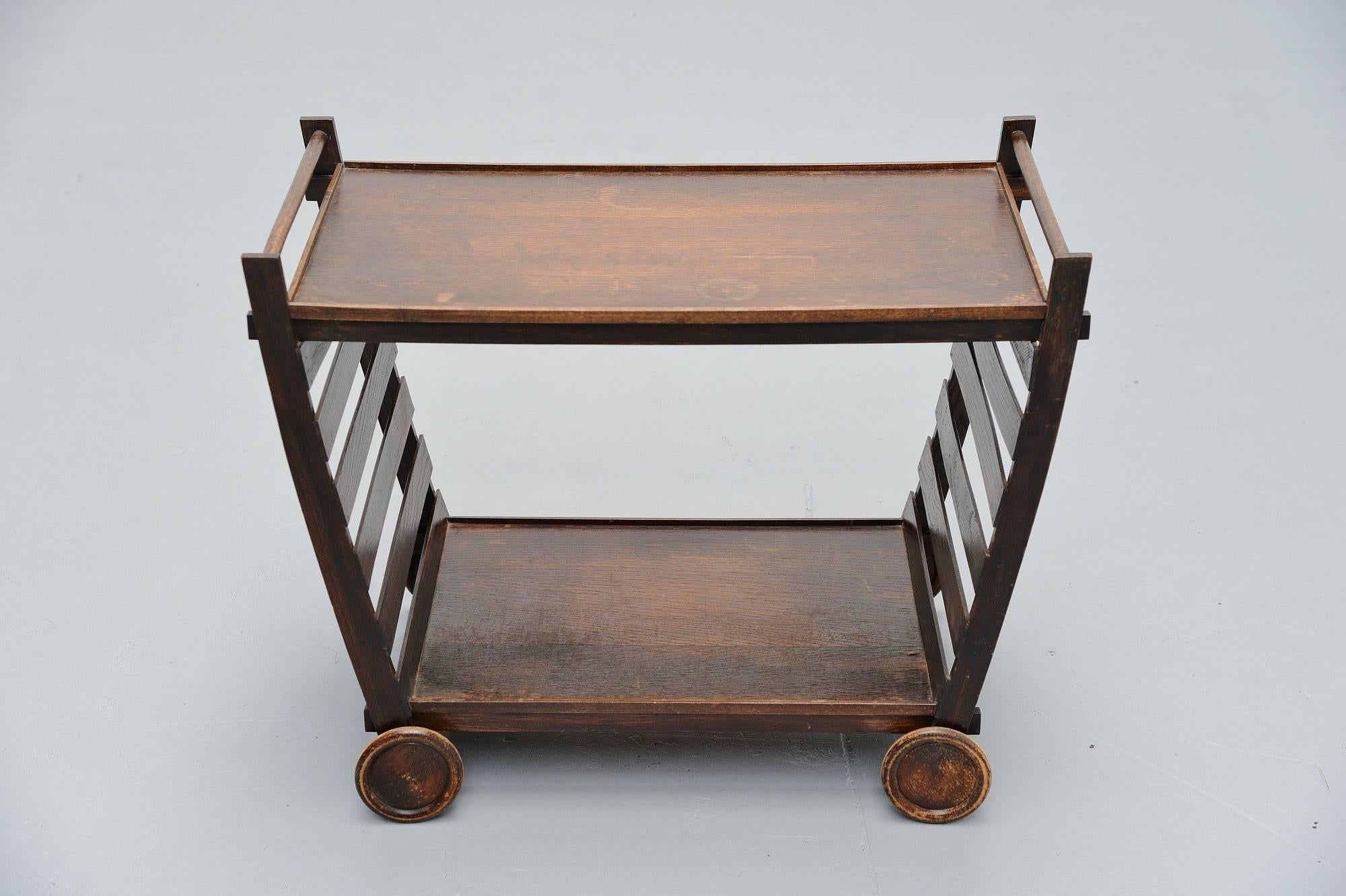 Stained Gerrit Rietveld Tea Cart Metz & Co, circa 1945 For Sale