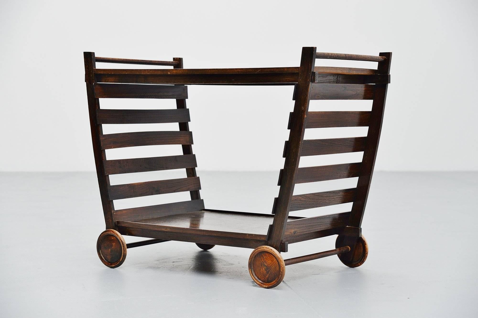 De Stijl Gerrit Rietveld Tea Cart Metz & Co, circa 1945 For Sale