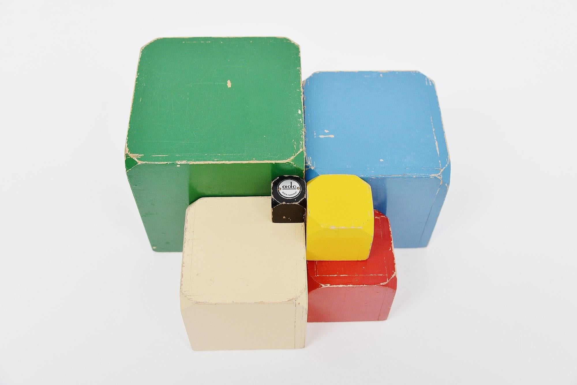 Dutch Ado Cubes Set Ko Verzuu, Holland, 1950 For Sale