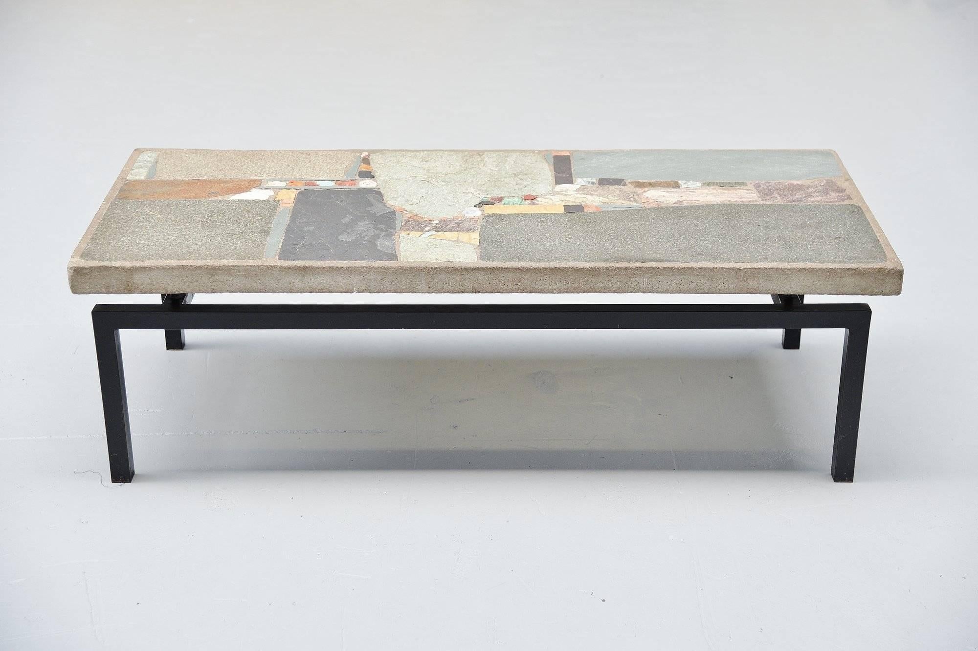 Cold-Painted Rien Goené Abstract Coffee Table, 1958