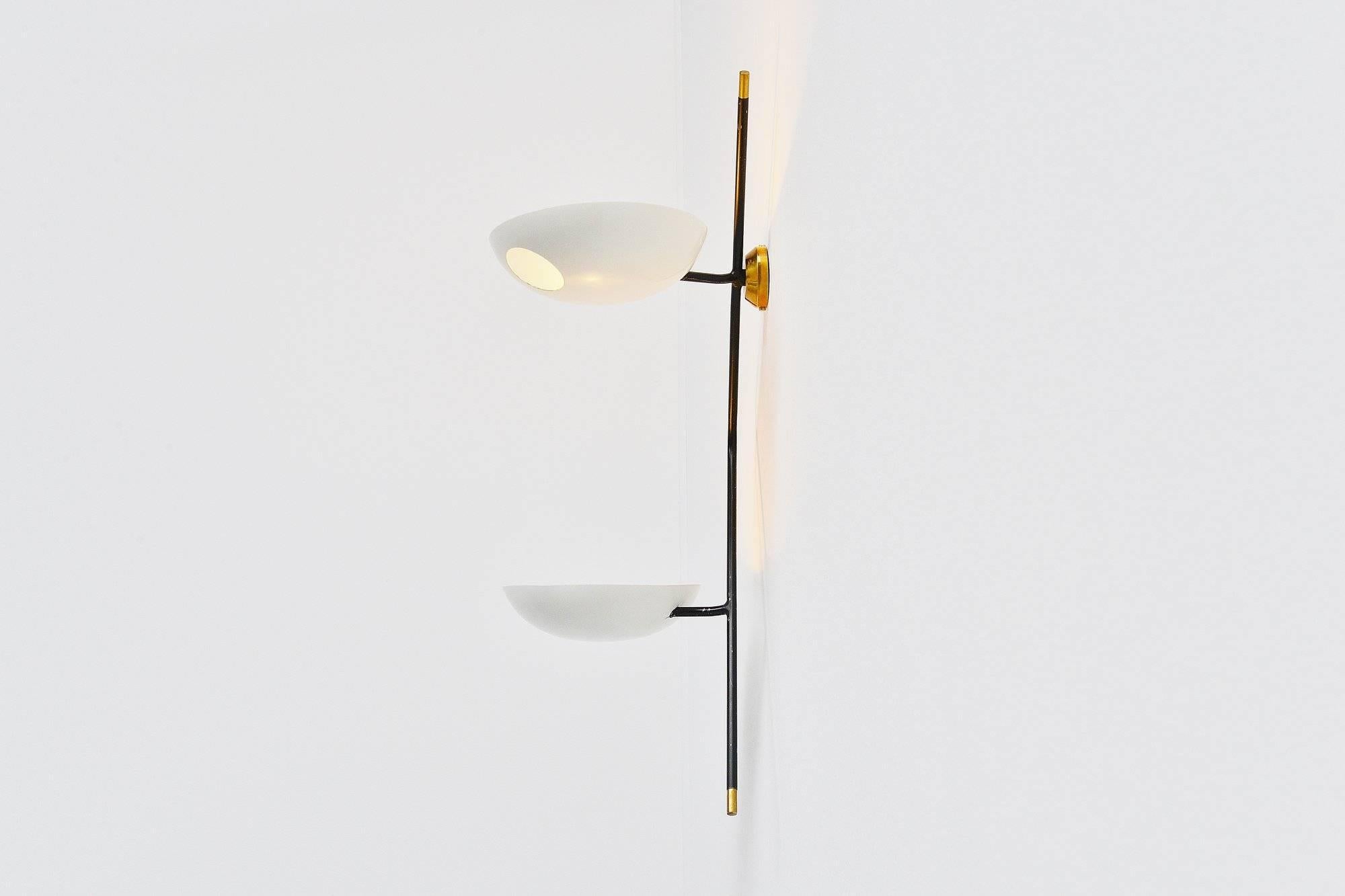 Cold-Painted Stilnovo Wall Lamp by Bruno Gatta, Italy, 1955