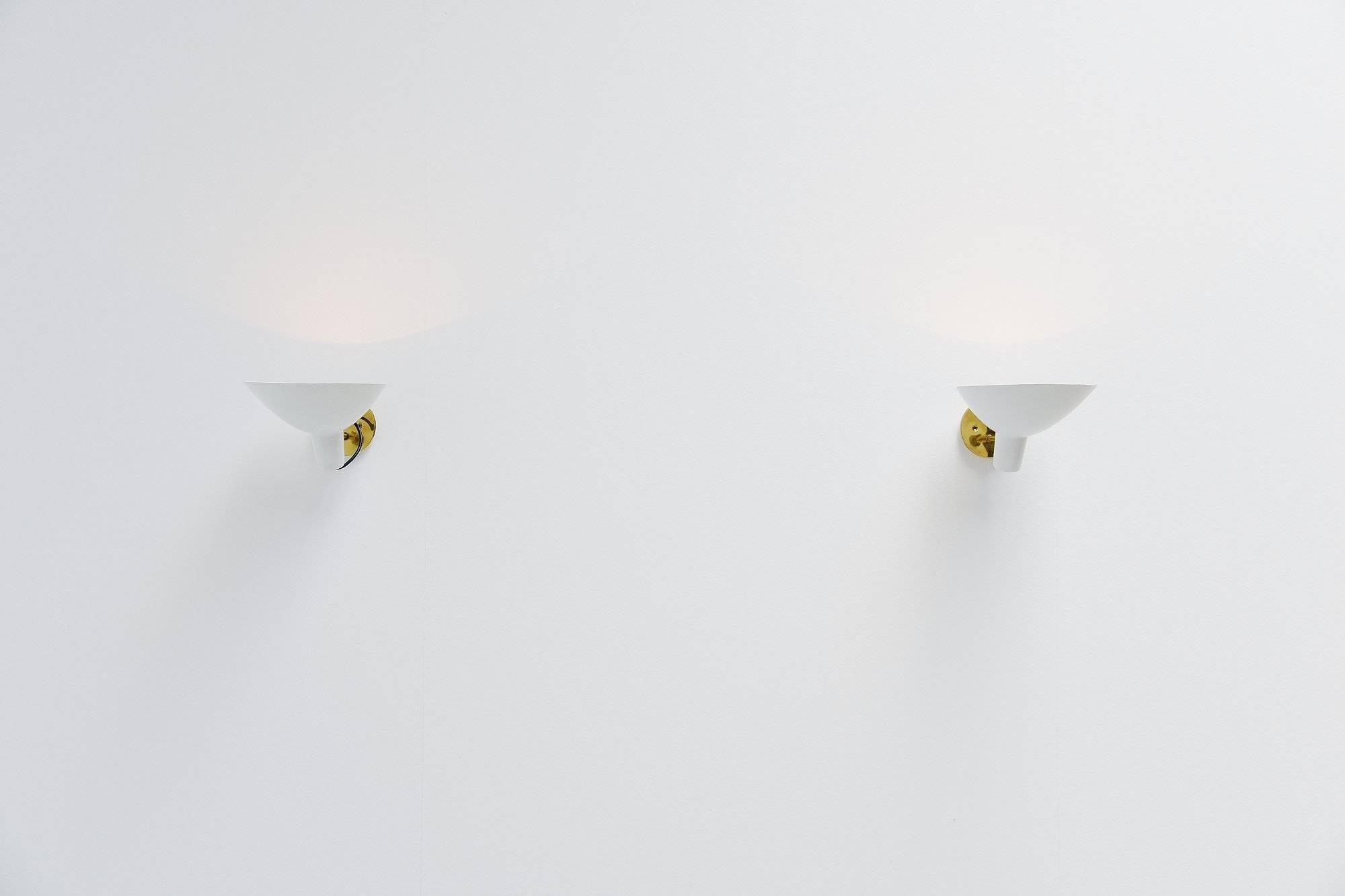 Cold-Painted Vittoriano Vigano Sconces Model 2 Arteluce, Italy, 1950 For Sale