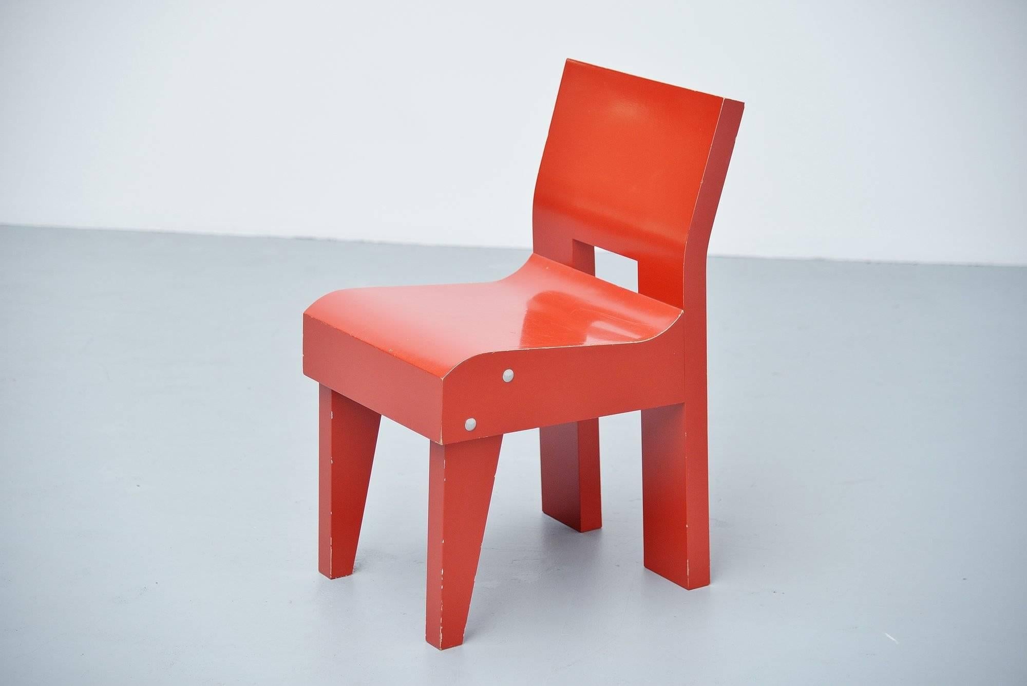 Dutch Martin Visser Modernist Chair SE20 Spectrum, 1988 For Sale