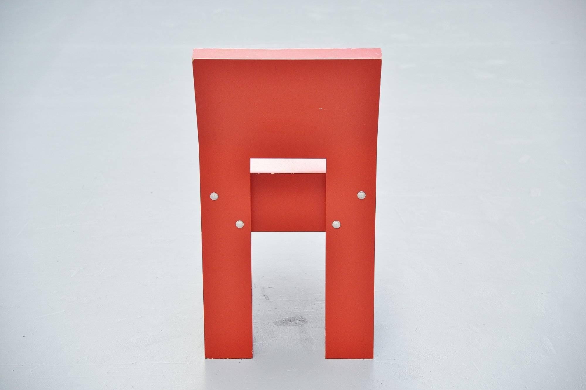 Plywood Martin Visser Modernist Chair SE20 Spectrum, 1988 For Sale