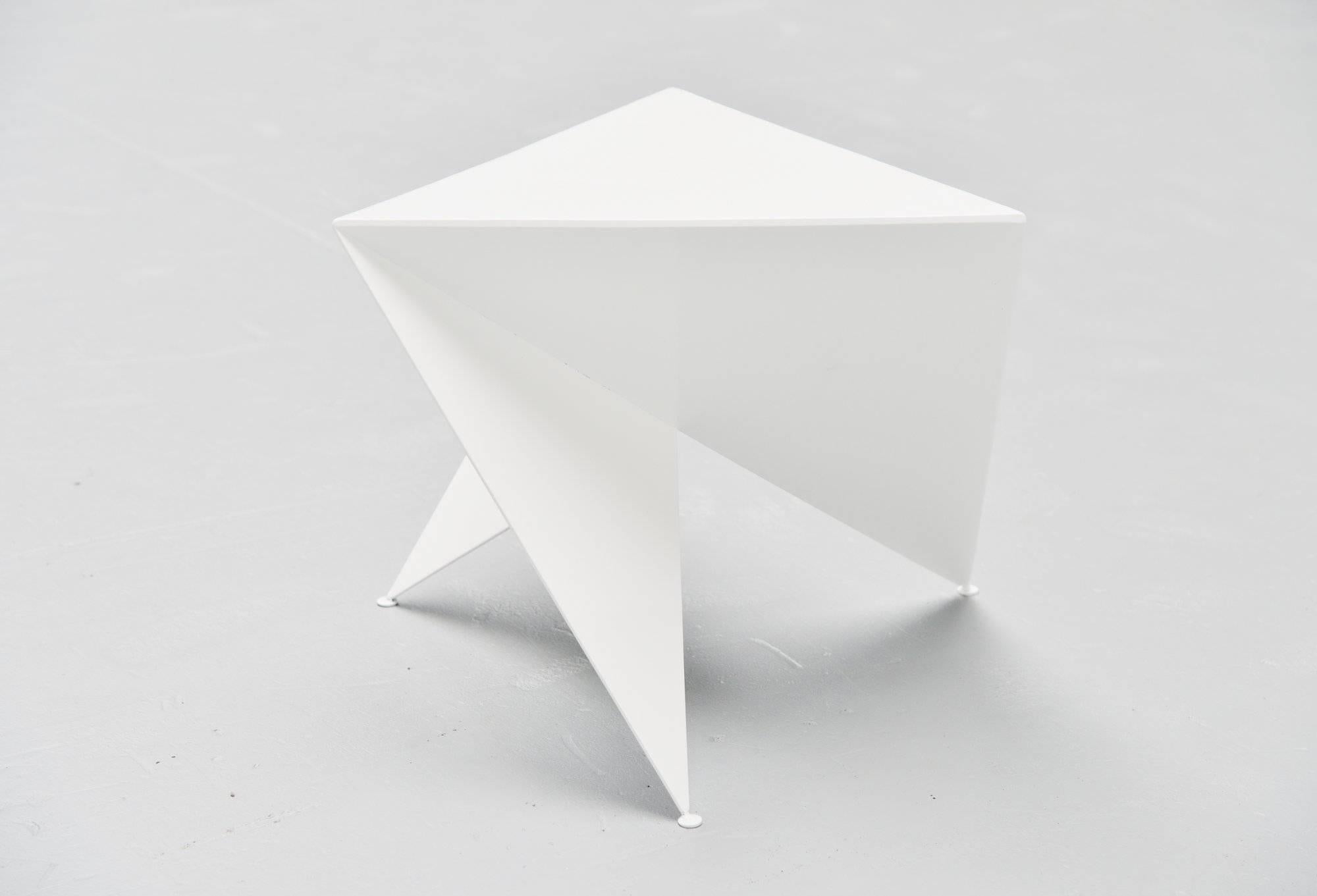 Lacquered Piet Blom White Side Table Rotterdam, 1970