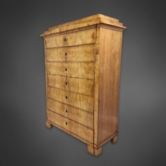Biedermeier pillar chest of drawers, Thuringia around 1825/30
