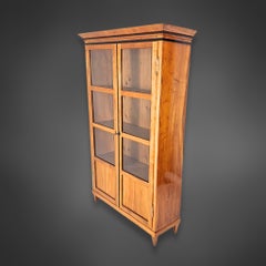 Biedermeier display cabinet, two-door, solid cherry wood, Southern Germany 1825