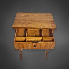 Biedermeier lyre-back table, cherrywood, circa 1825