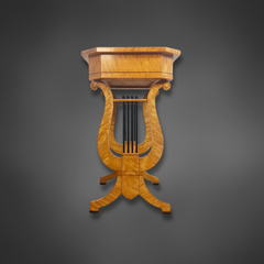 Lyre-base side table, Biedermeier style, circa 1920