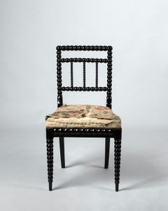 Pair of Black Varnished Bobbin Chairs with Royal Provenance