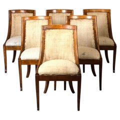 Lot de six chaises « gondola » Karl Johan, en bouleau teinté, vers 1820