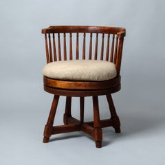 Silla de escritorio giratoria, Suecia, estilo gustaviano del siglo XVIII