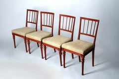 Set of four Late Gustavian chairs, Lindome, Sweden. Maker's Stamped NTS, c. 1800