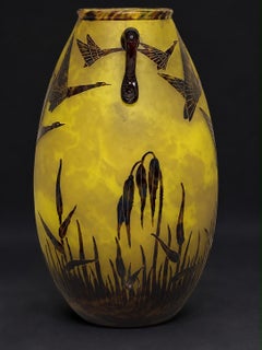 Vase en verre Art déco de Charles Schneider, France, 1924