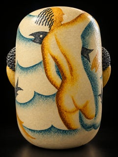 Vase en céramique émaillée de Gio Ponti, style Art déco, Italie, années 1920