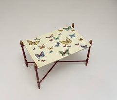 Coffee table manufactured by Galbiati Milano with a screen-printed top, Italy, 1950s