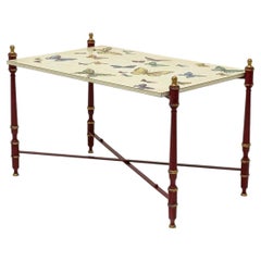 Coffee table manufactured by Galbiati Milano with a screen-printed top, Italy, 1950s