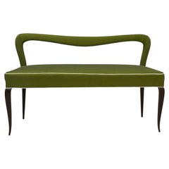 Banqueta italiana con respaldo diseñada por Pierluigi Colli, Italia, años 40