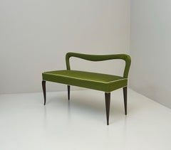 Banqueta italiana con respaldo diseñada por Pierluigi Colli, Italia, años 40