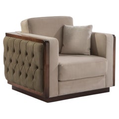 Contemporary Upholstered Armchair with Quilted Side Panels Art.50446